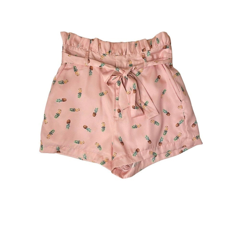 English Factory Paper Bag Pink Pineapple Shorts Size Small